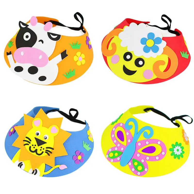 4 шт DIY Sunhat шикарный креативный EVA ручной работы шляпа милый мультфильм Sunhat стикер Декор 3D стикер ремесло DIY Дети Sunhat ремесло игрушки