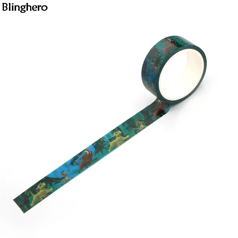 Blinghero Король Лев 15 мм X 5 м декоративная васи лента клейкая лента Diy мультфильм маскирующая Лента наклейки Скрапбукинг наклейка BH0062