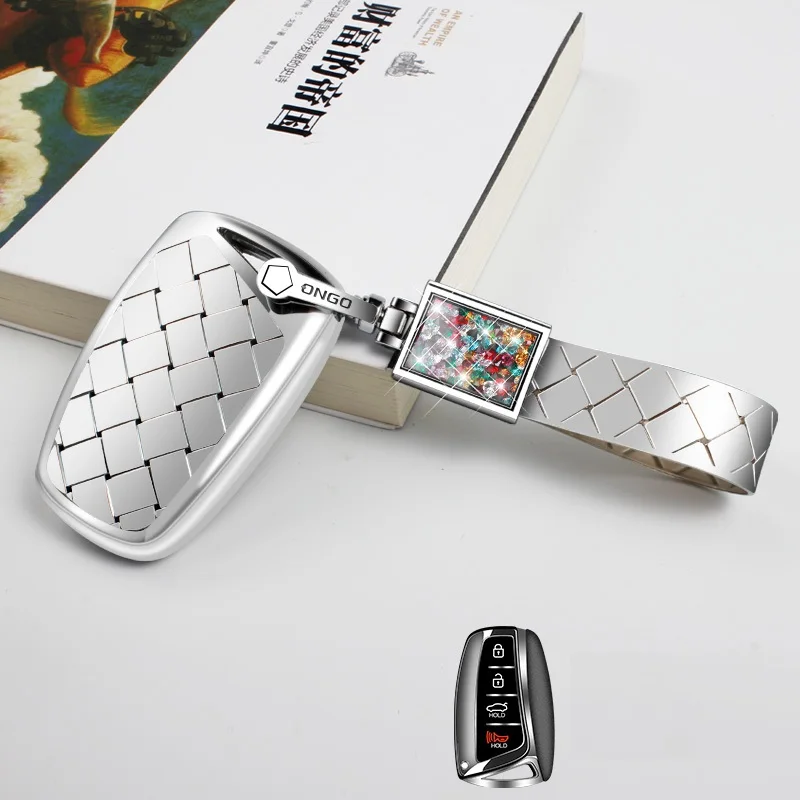 

Soft Glue Car Key Case for 2013 2014 2015 HYUNDAI SANTA FE IX45 GENESIS EQUUS AZERA keyless Cover Crystal diamond Keychain