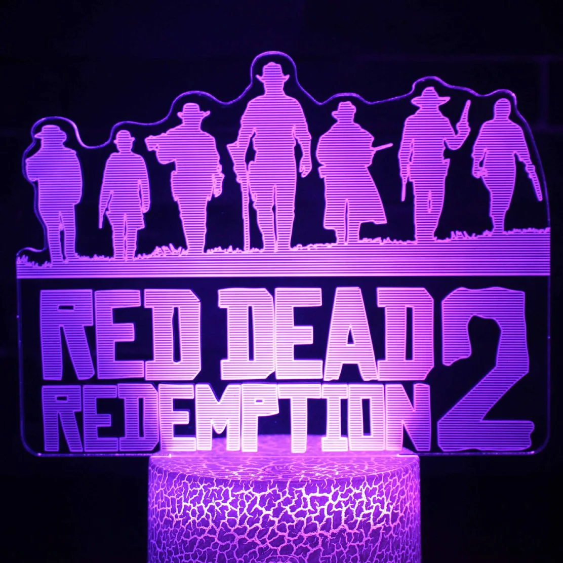 Игра Red Dead Redemption 2 Ночная лампа vitage Dragon для дома голландский Van Der Linde светодиодный