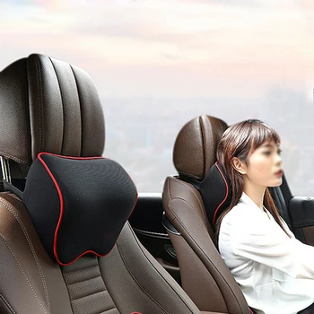 

Neck Car Seat Pillow Headrest Pad Head Comfortable Accessories Black red