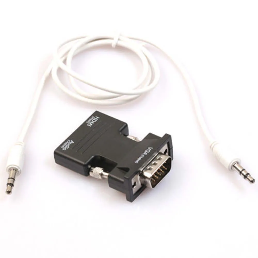 HDMI Female to VGA Male Converter+Audio Adapter Support 1080P Signal Output