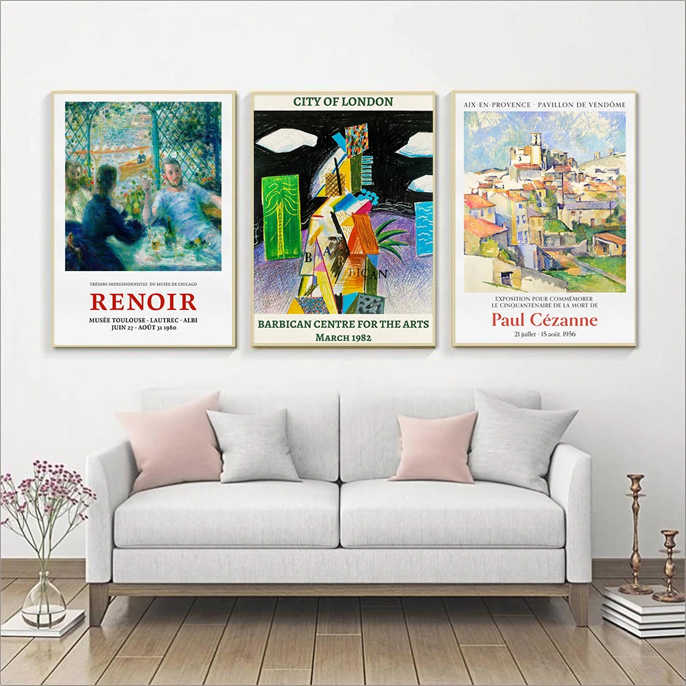 

David Hockney Multicolored Wall London Art Canvas Painting Barbican Picture Celeste Posters and Prints Gallery Kids Home Decor