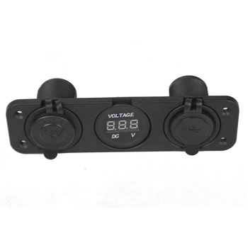 

Triple 3.1 Amp USB Charger + Voltme-ter +12 V Socket Panel Marine Outlet Jack