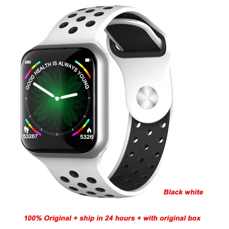 Black white Умные часы F8 Bluetooth монитор сердечного ритма Калории фитнес-трекер будильник IP67 Водонепроницаемый умный браслет для мужчин - Цвет: Black white