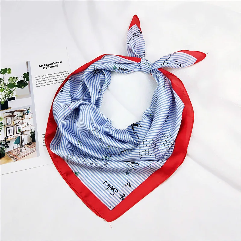 Bandana Silk Scarf Women Foulard Headband Luxury Brand Winter Scarves Fashion Zebra Handkerchief Square Neckerchief 70*70cm New mens head wrap bandana