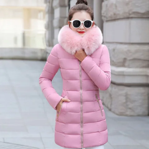 New 2020 Winter Jacket Women Coats hair collar Female Parka black Thick Cotton Padded Lining Ladies Outerwear 3XL AQ389 | Женская одежда