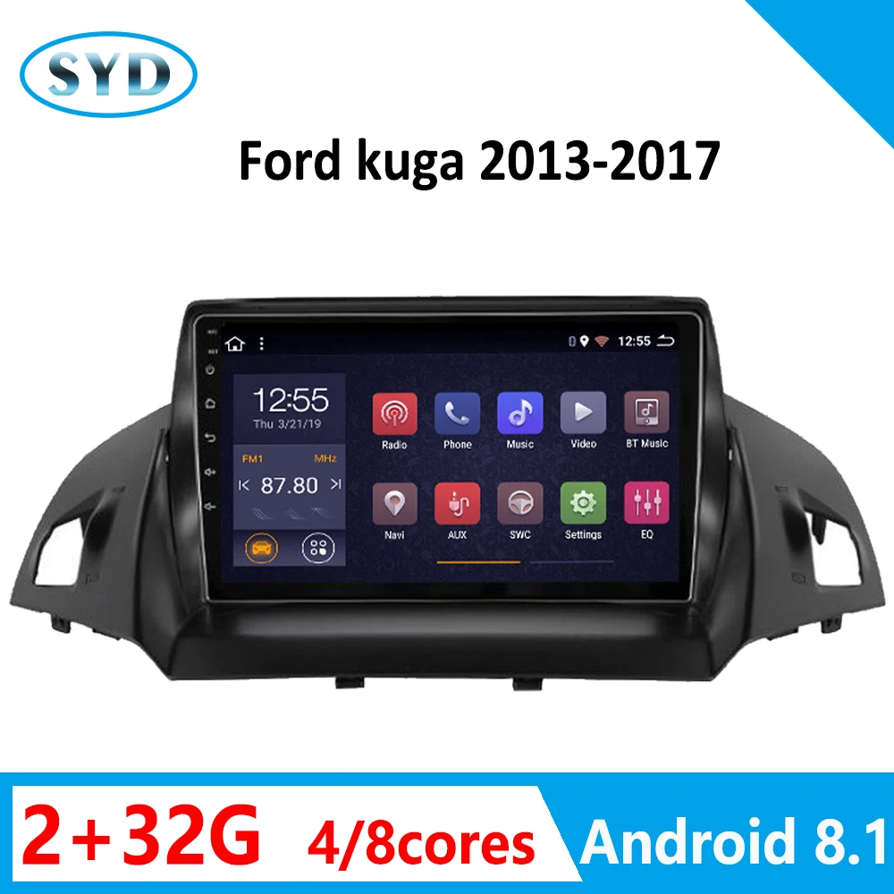 Car Radio For Ford Kuga escape GPS Navi 2013 2014 2015-2017 DVD Player Android 8.1 9&quot Support SWC WiFi AM DSP RDS mirror link |