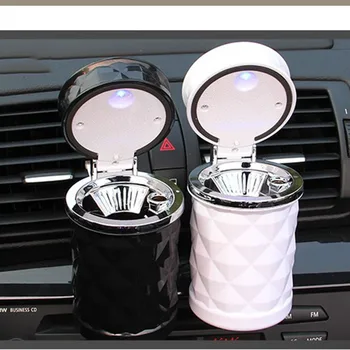 

Car-borne ashtrays with night lights can be hung out of the air vents with cover in the car trash cans ashtray for car
