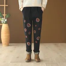 FINEBUD, женские винтажные хлопковые джинсы хараюку с эластичной резинкой на талии, женские повседневные теплые флисовые шаровары, Vaqueros Mujer