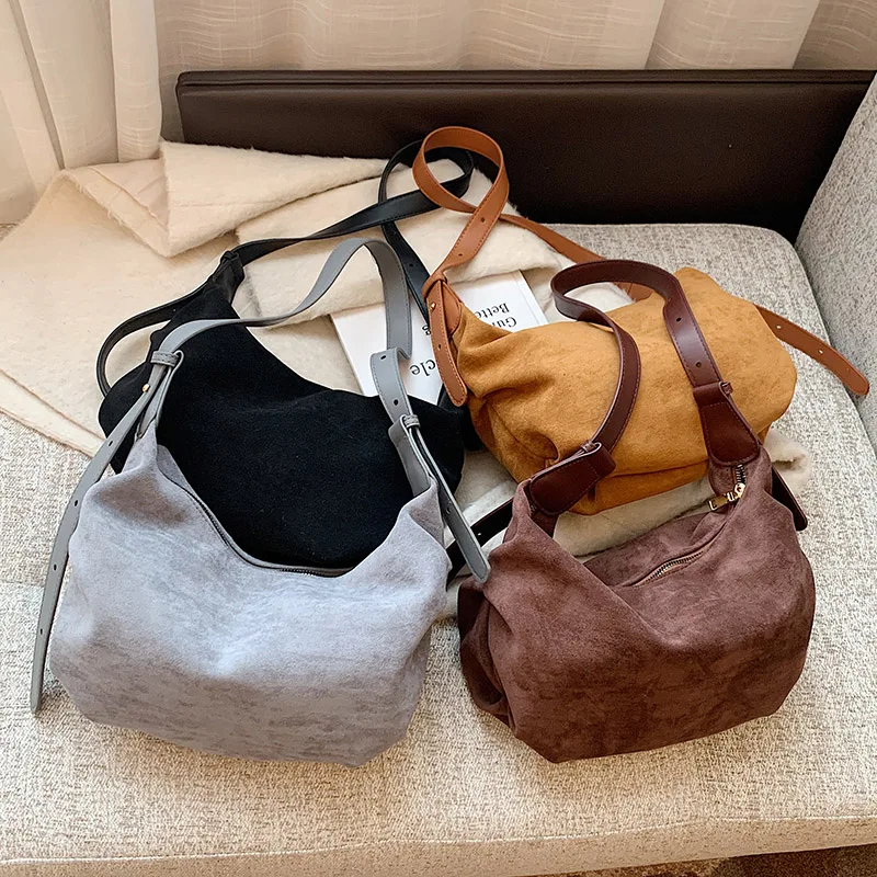 VeryMe Suede Casual Crossbody Handbag Retro Female Shoulder Bag Quality Soft PU Lady Messenger Hobo Bag bolsos marca mujer lujo