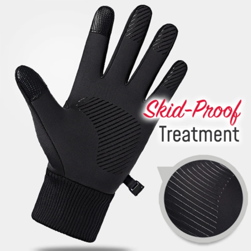 Всепогодные уличные перчатки с сенсорным экраном флисовые ветрозащитные Нескользящие теплые зимние спортивные перчатки DNJ998