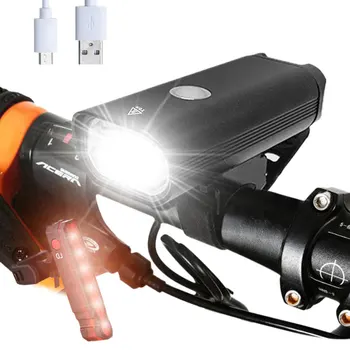

Bright Bike Front Light Waterproof 3 Light Modes Cycling Light USB Rechargeable Flashlight Torch with Handlebar Mount