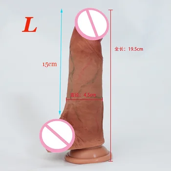 3 Model Simulation Dildo Realistic Sliding Foreskin G spot Clitoris Stimulate Penis Soft Dildo Huge Dick Sex Toys For Women Gay 6