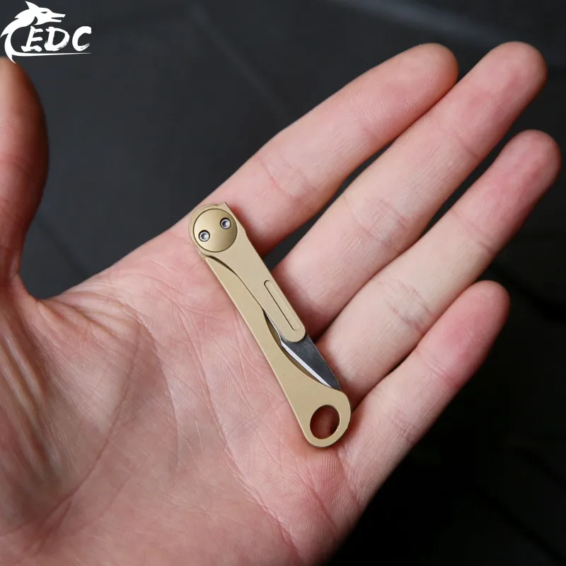 Латунный Мини нож A210 EDC сменный складной для ключей карманный инструмент