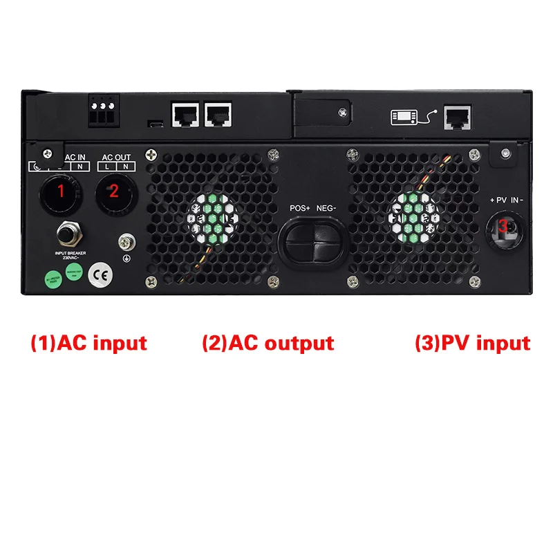하이브리드 태양광 인버터 그리드, 배터리 작동 없음, 9 유닛 병렬 기능, 120-450VDC 90A MPPT 컨트롤러, 5.5KW, 48V OFF