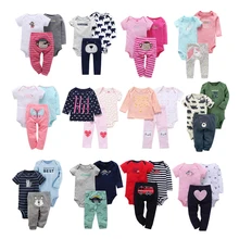 Г., комплект одежды для малышей, Осенний боди с длинными/короткими рукавами для новорожденных девочек+ длинные штаны комплекты для малышей из 3 предметов одежда для малышей с героями мультфильмов