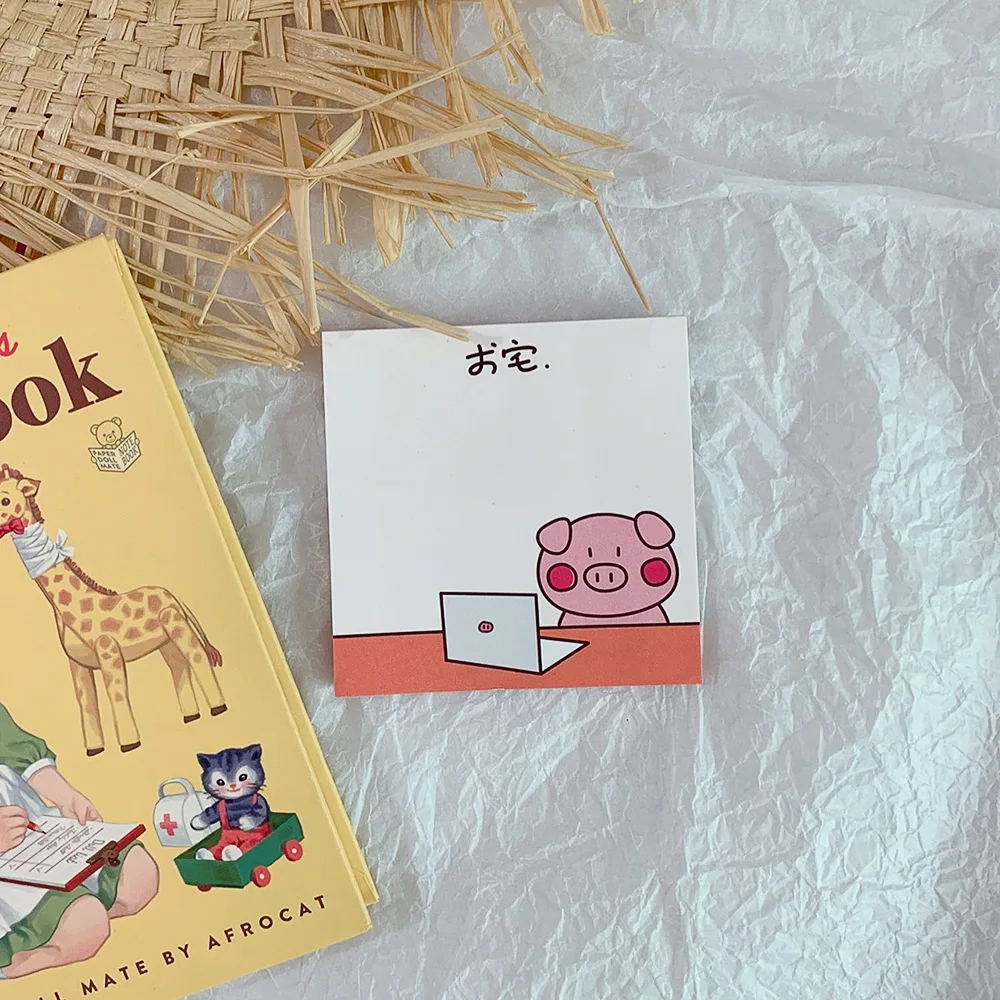 AngelHere Store Kawaii блокнот для заметок портативный милый поросенок проект Tearable memo Note для мальчиков девочек satiery офисные школьные принадлежности
