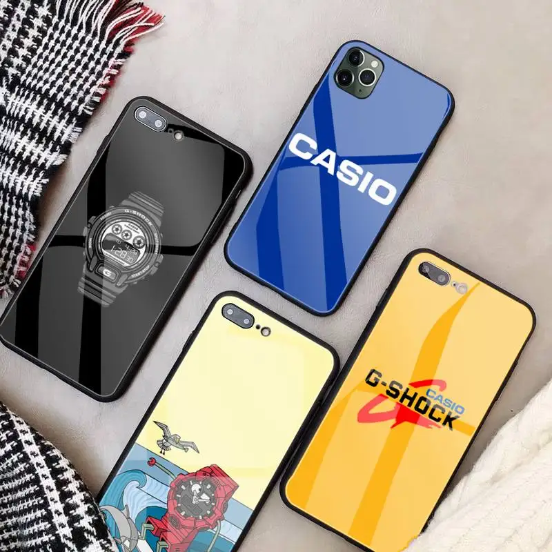 

CASIOS G Shock Satch Glass Phone Case Fundas Coque for IPhone 12 11 Pro Max Cases XR XS 7 8 Plus Cover Accessories Carcasa