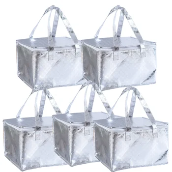 

5PCS Lunch Tote Bag Portable Picnic Food Bag Aluminum Foil Insulation Bag Thicken Food Storage Bag Heat Preservation Bag for Hom