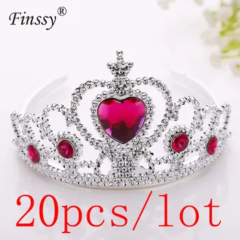 

20pcs/lot Elsa Crown for Girls Anna Newborn Princess Bridal Crown Crystal Diamond Tiara Hoop Headband Hair Band Accessories