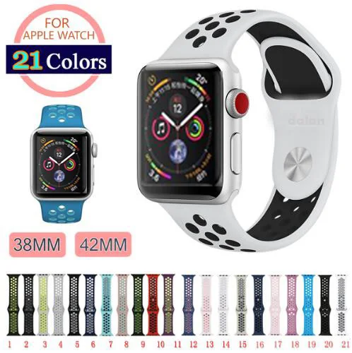 Горячая Распродажа резиновый ремешок для iwatch 42 мм 38 40 44 спортивный браслет Apple