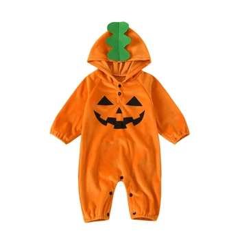 

Baby Clothes Set Baby Outfits Hoodies Suits Halloween Pumpkin Cartoon Pattern Hooded 0-2Y Long Sleeves Toddler Baby Clothes