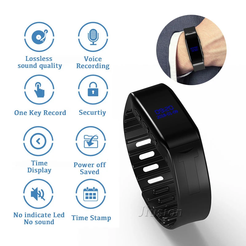 32gb Digital Bracelet Voice Recorder Wrist Watch Voice Activated