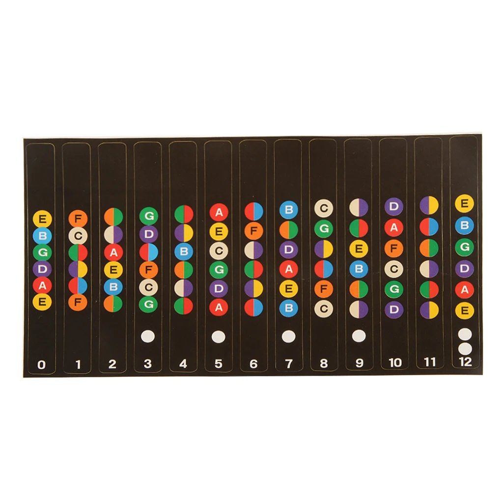 Guitar Fretboard Notes Map Labels for Acoutic Electric Guitar