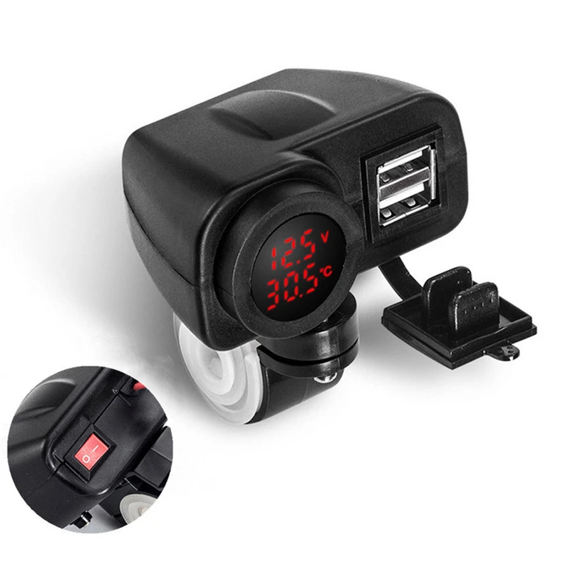 12V мотоцикл USB Зарядное устройство гнездо адаптера питания телефона gps Водонепроницаемый
