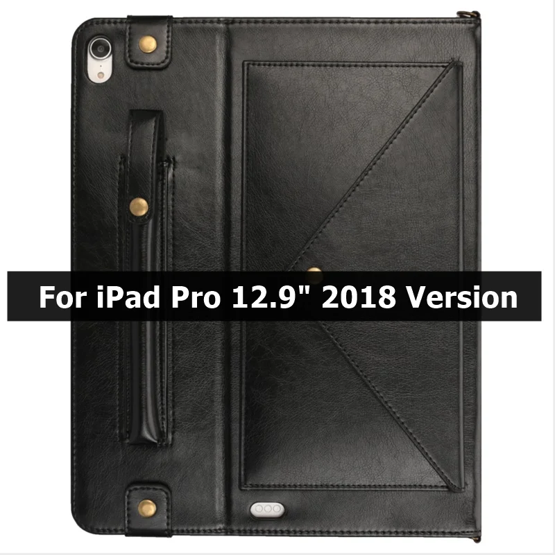 Чехол для iPad Pro 12,9 футляр держатель для карандашей смарт-кожаный Слот для карт сумка на ремне для iPad Pro 12," Чехол - Цвет: Black B