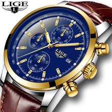 LIGE Watch Men Fashion Sport Quartz Clock Mens Watches Top Brand Luxury Business Leather Waterproof Gold Watch Relogio Masculino LIGE Watch Men Fashion Sport Quartz Clock Mens Watches Top Brand Luxury Business Leather Waterproof Gold Watch Relogio Masculino