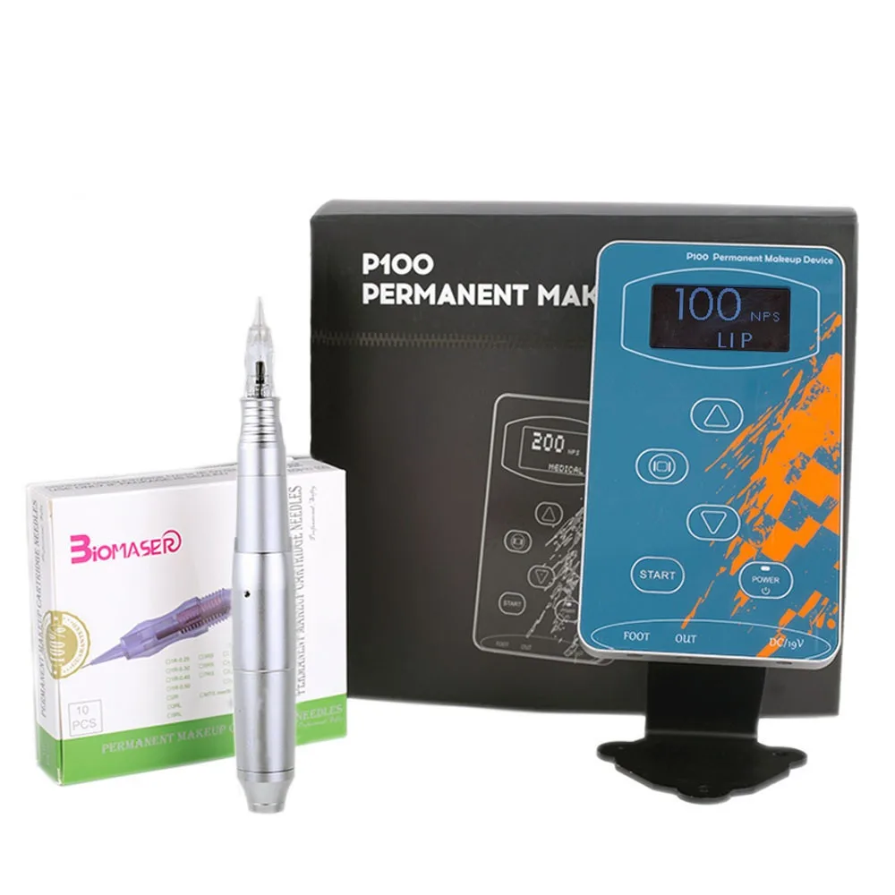 CQ003 Biomaser P100 машинки для татуировок Перманентный макияж, микроблейдинг, Ротационная Машина, микро лезвия, для тату бровей, Наборы профессиональная ручка для брови, подводка, губы - Цвет: CQ003