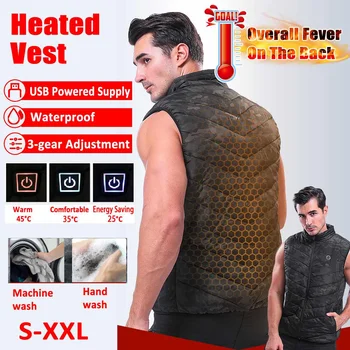 

Washable Electric Heated Vests Men Women USB Jacket Winter Outdoor Thermal Warm Wind Resistant Hiking Motor Waistcoat