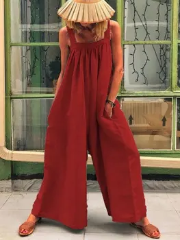 

Clothes For Women One Piece Jumpsuit Overalls Women's Summer Elegance 2020 New Popular Solid Color Long Sleeveless Spaghetti Leg