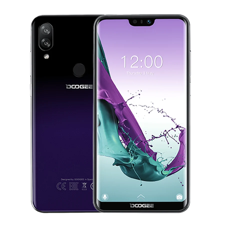 DOOGEE N10 мобильный телефон 19:9 дисплей 16 МП фронтальная камера Восьмиядерный Dual SIM 3 ГБ 32 ГБ 5,84 ''FHD+ 3360 мАч Android 8,1 4G LTE телефон - Цвет: Phantin Purple