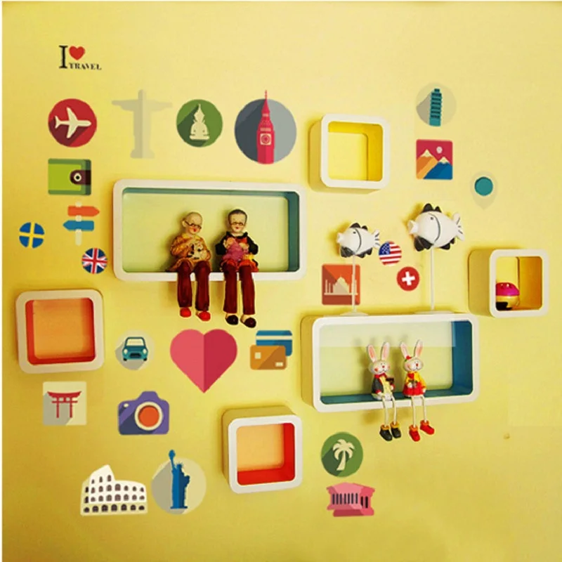 Retro Travel label boarding pass air tickets creative suitcase sticker for laptop luggage bags bicycle cool phone Fridge sticker