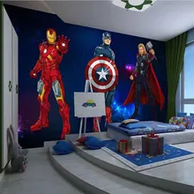 Пользовательские 3D обои Мстители Sci-Fi фильм Фреска интернет кафе Marvel Герой Капитан Америка Халк фон стены