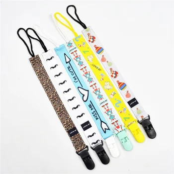 

Baby Pacifier Clip Chain for Kids Ribbon Chupetas Cartoon Printed Soother Dummy Holder Leash Strap Nipple Holder Infant Feeding