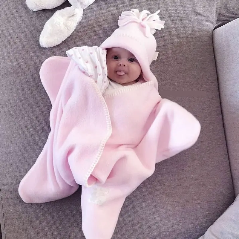 

2018 Autumn and Winter Flannel Children's Sleeping Bag Pink Starfish Baby Sleeping Bag Soft and Comfortable Kawaii Sleeping Bag