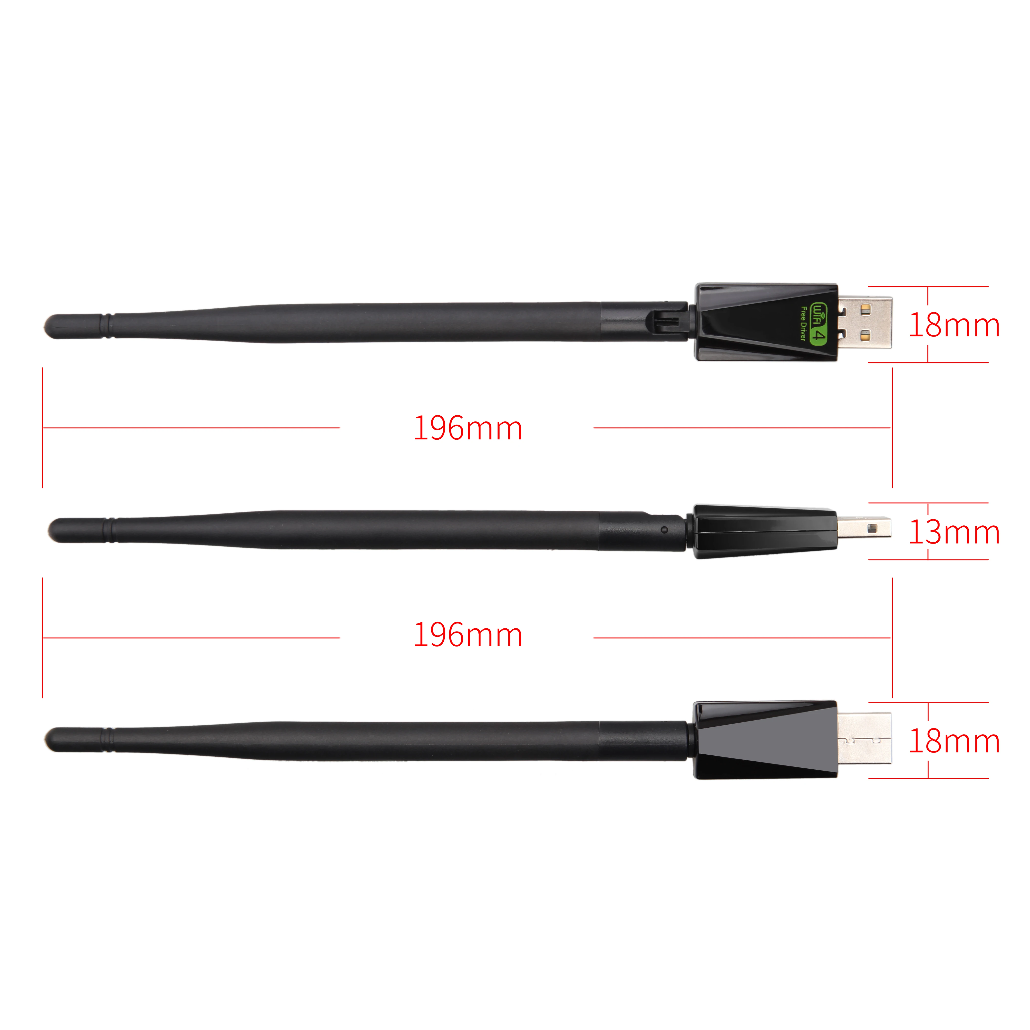 USB Wifi Adapter 2.4G 5dBi High Gain Antenna for Desktop Windows XP/Vista/7/8/10 150M USB Wireless Adapter chip-RTL8812GU