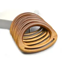 D-shaped Wooden Handle Solid Wood Brown Handbag Tool Gradient Wooden Frame DIY Unique Bag Accessories High Quality Handle