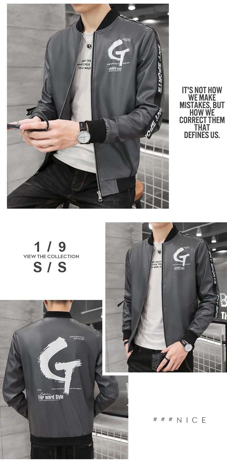 Осенняя кожаная куртка мужская мотоциклетная мужская куртка Chaqueta Hombre Jaqueta De Couro Slim Fit Chaqueta Cuero Hombre Leren Jas Heren