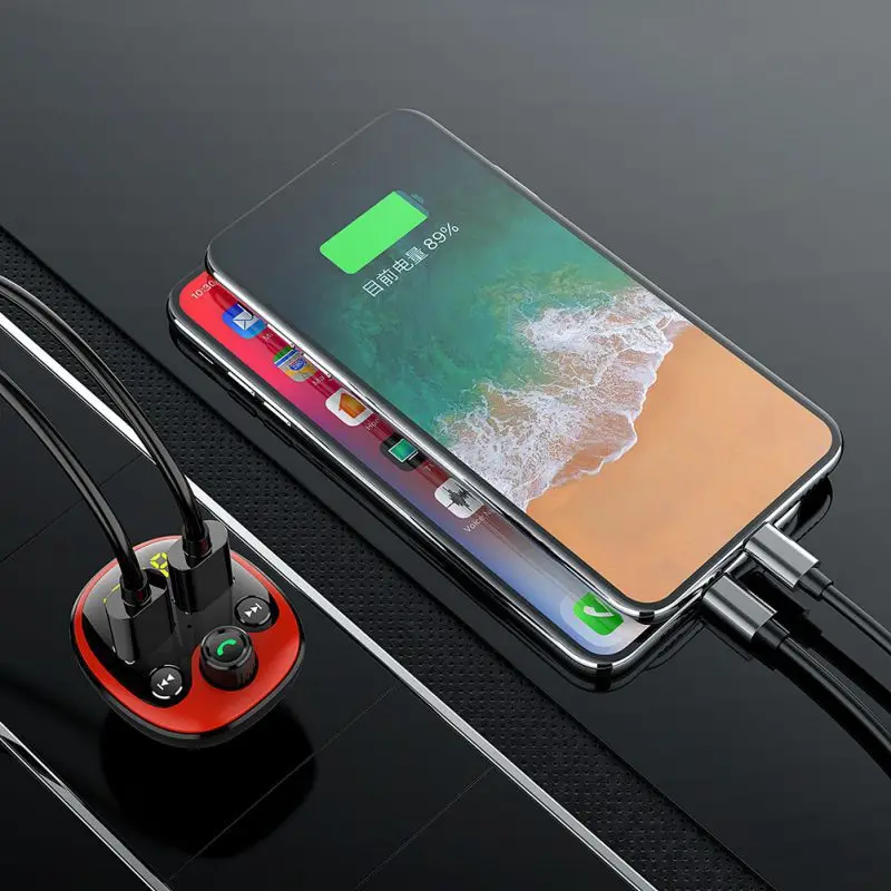 1 шт. автомобильное быстрое зарядное устройство Bluetooth плеер с функцией FM функция громкой связи Функция передатчика Интеллектуальное обнаружение напряжения