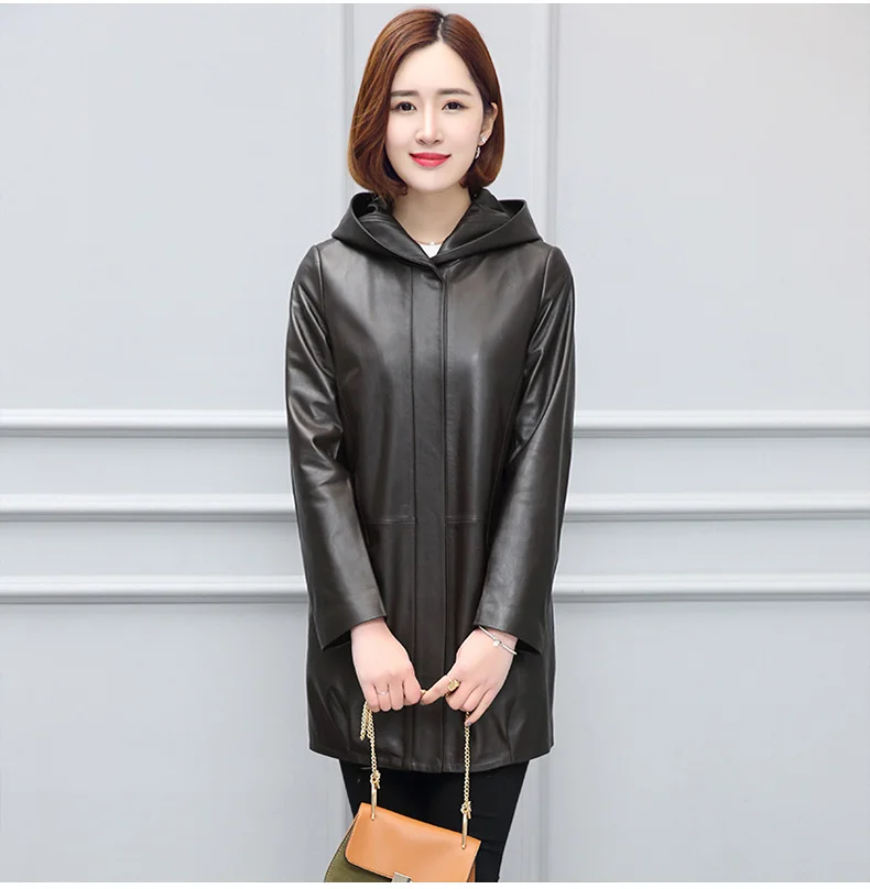 【予約販売品】 Shzq-女性用レザージャケット,ロングコート,ルーズウインドブレーカー,秋冬 【2021春夏】 -colortrip.org