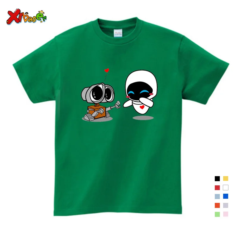 Wall-E Eve/забавные мужские толстовки с капюшоном с роботом из мультфильма мужские новые дышащие толстовки с капюшоном зимние толстовки с длинными рукавами, размеры От 2 до 8 лет, Детская футболка - Цвет: T-shirt