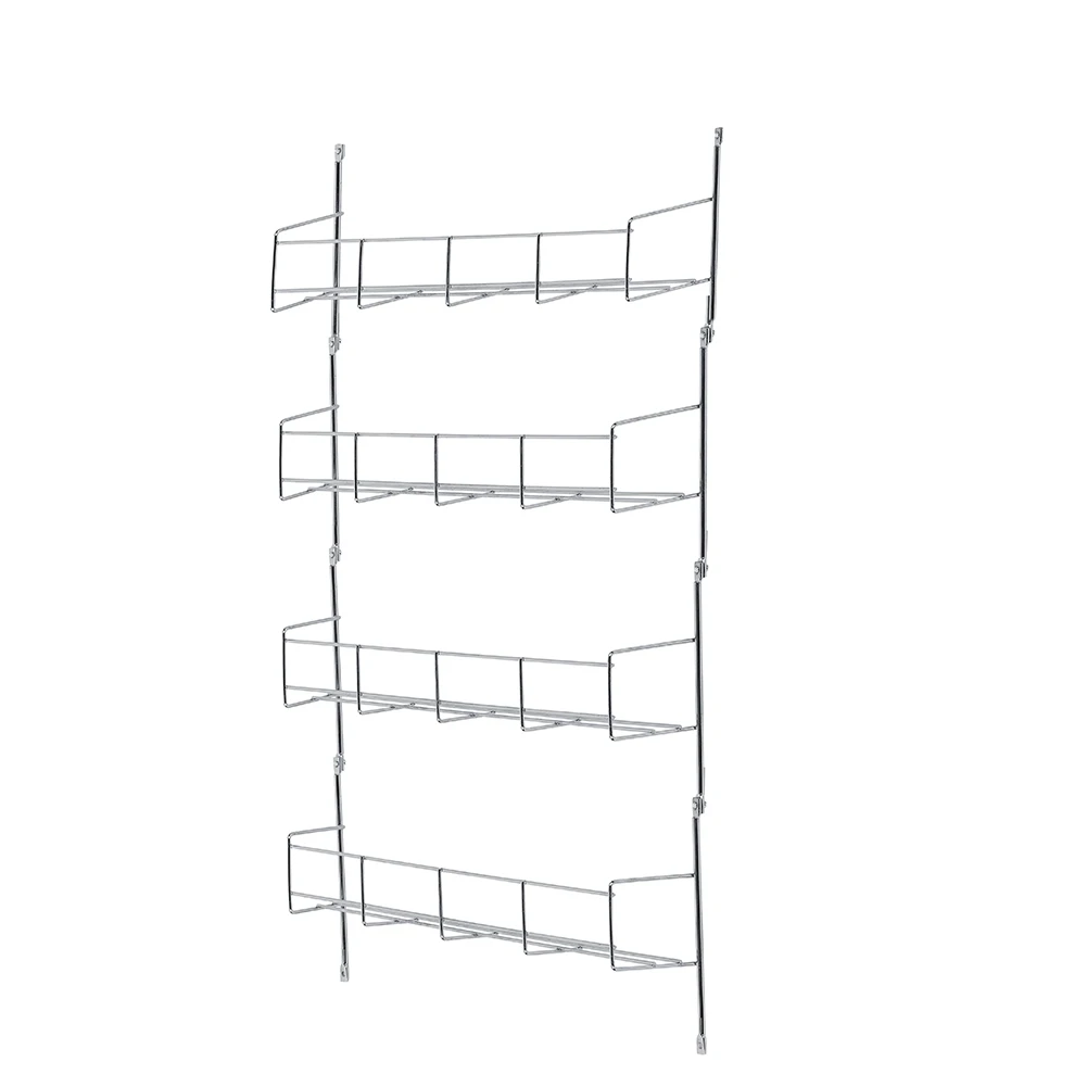 

Multi-Layers Wall Mount Spice Storage Organizer Pantry Kitchen Standing Rack Shelf Holder 4 Layers Silver