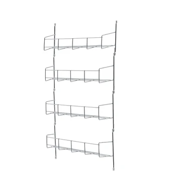 

Multi-Layers Wall Mount Spice Storage Organizer Pantry Kitchen Standing Rack Shelf Holder 4 Layers Silver