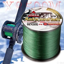 500 m super forte japão multifilament pe trançado linha de pesca verde fio de pesca super 8 fios de pesca para vendas(China)