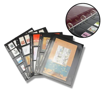 

10PCS/Lot Stamps Grid Black 2 Side Stamp Page of Stamp Album PVC Loose-leaf Inners of Holders Stamps Collection